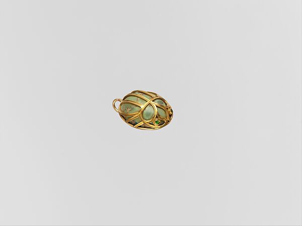 Pendant, Marcus and Co.  American, Arizona turquoise, demantoid garnets, and gold, American
