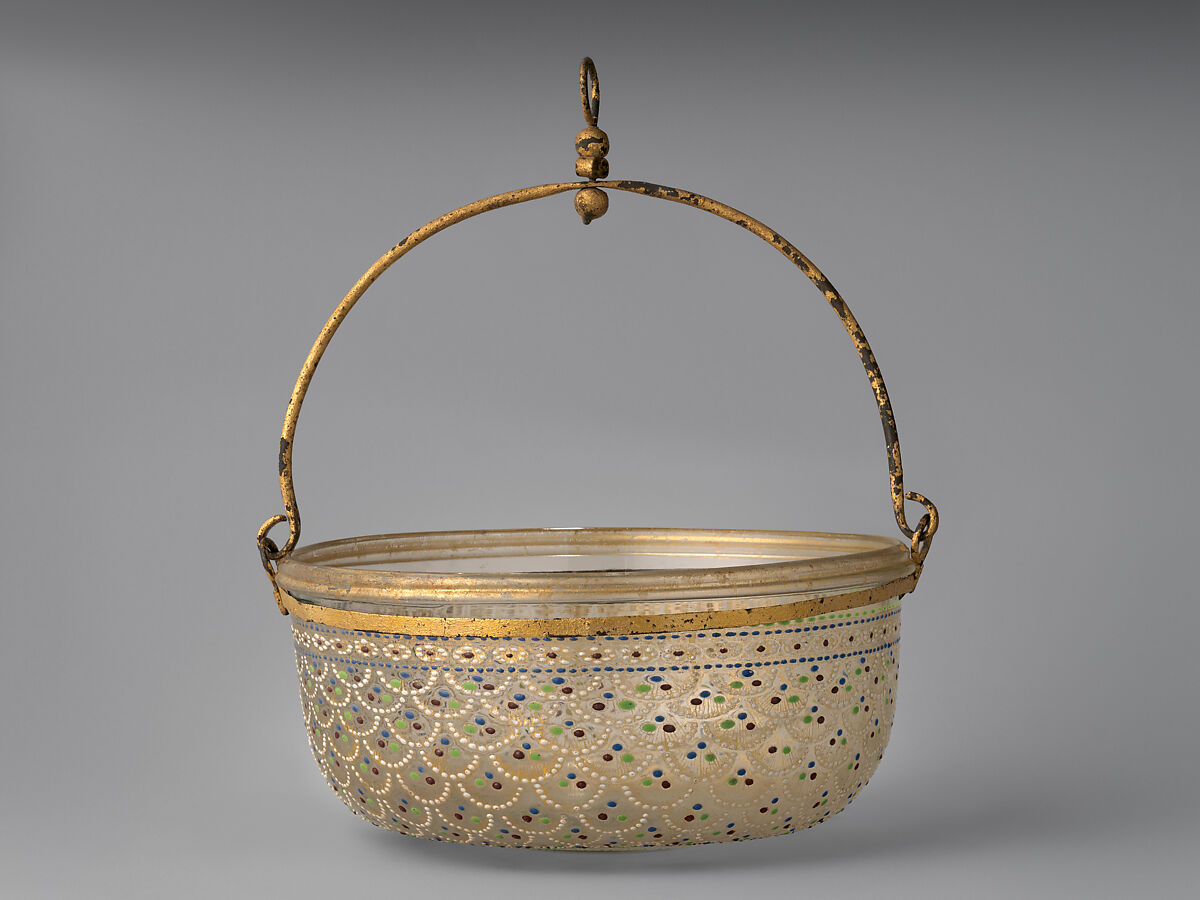 Pail (Situla), Glass, enameled and gilt, Italian, Venice (Murano)