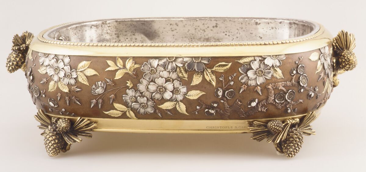 Jardinière, Emile Reiber, Gilt, silvered, and patinated copper and gilt bronze, French, Paris