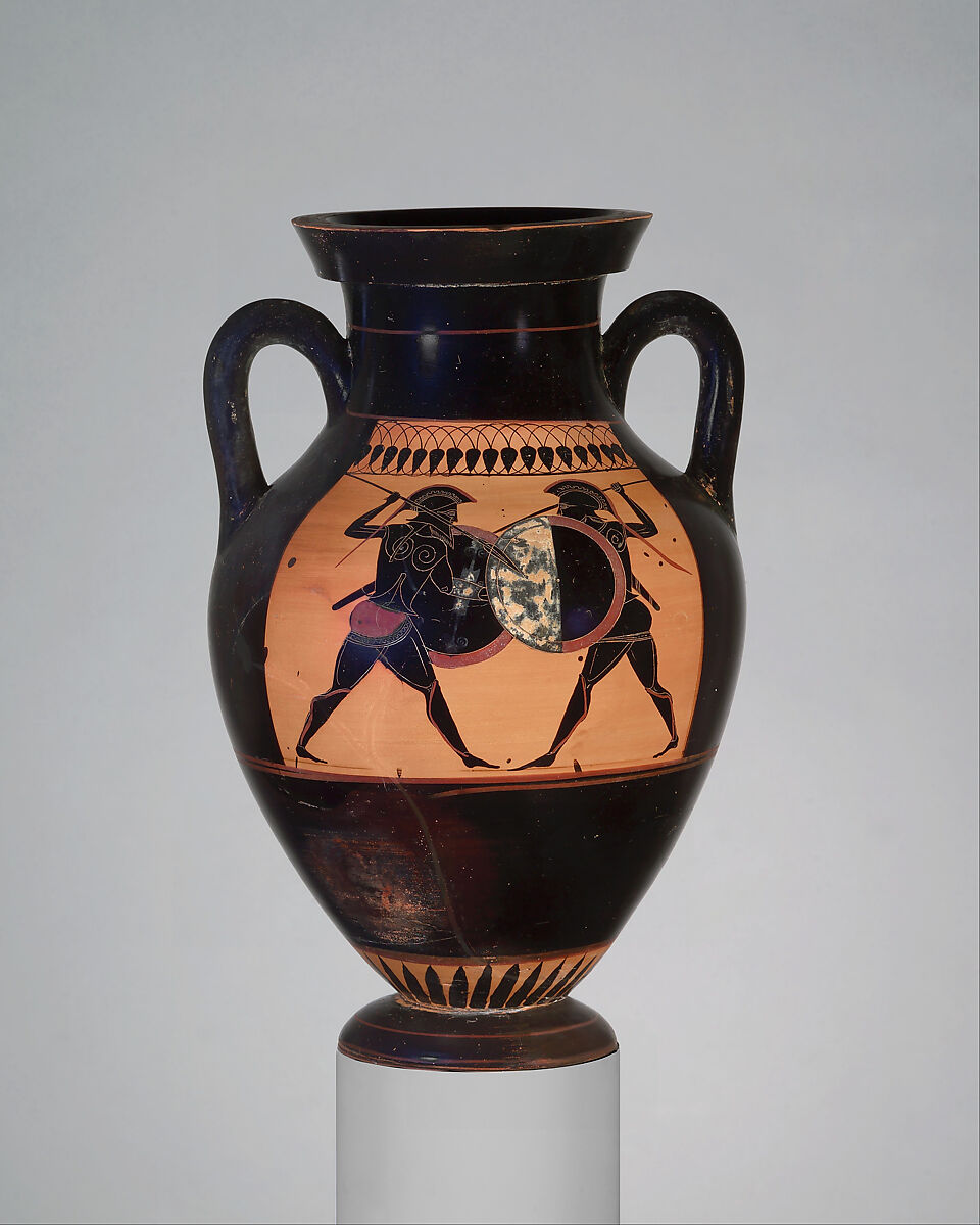 Terracotta amphora (jar), Lysippides Painter, Terracotta, Greek, Attic
