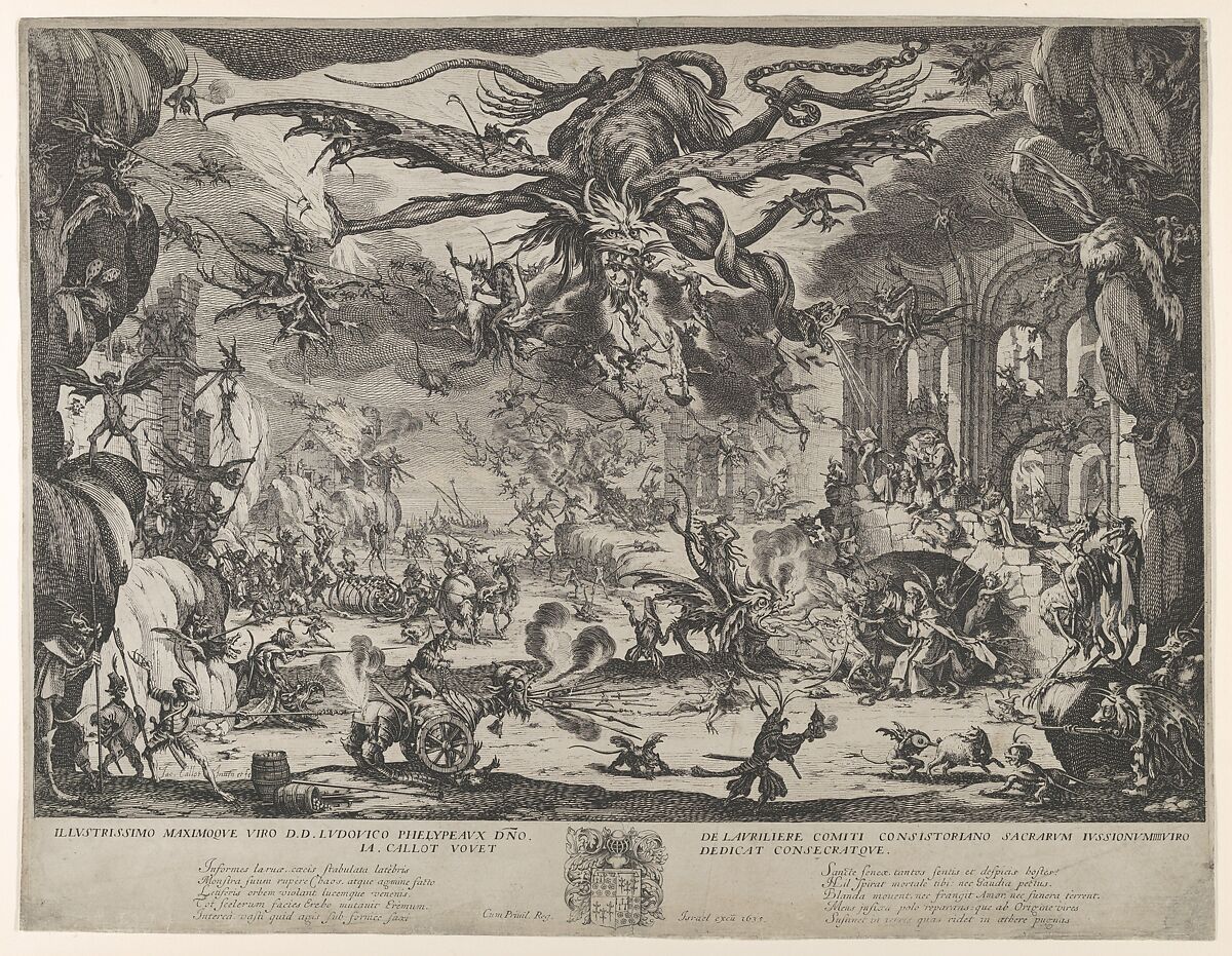 The Temptation of St. Anthony, Jacques Callot  French, Etching; third state of five (Lieure)