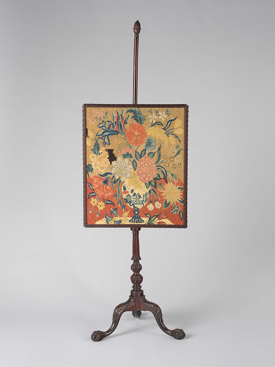 Firescreen, Thomas Affleck  American, Mahogany, walnut, brass, American