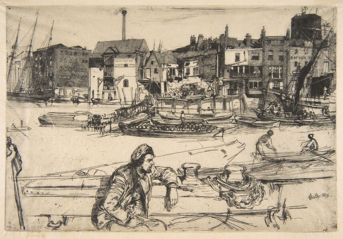 Black Lion Wharf, James McNeill Whistler  American, Etching, printed in black ink on extremely fine cream Japan paper; fourth state of four (Glasgow)
