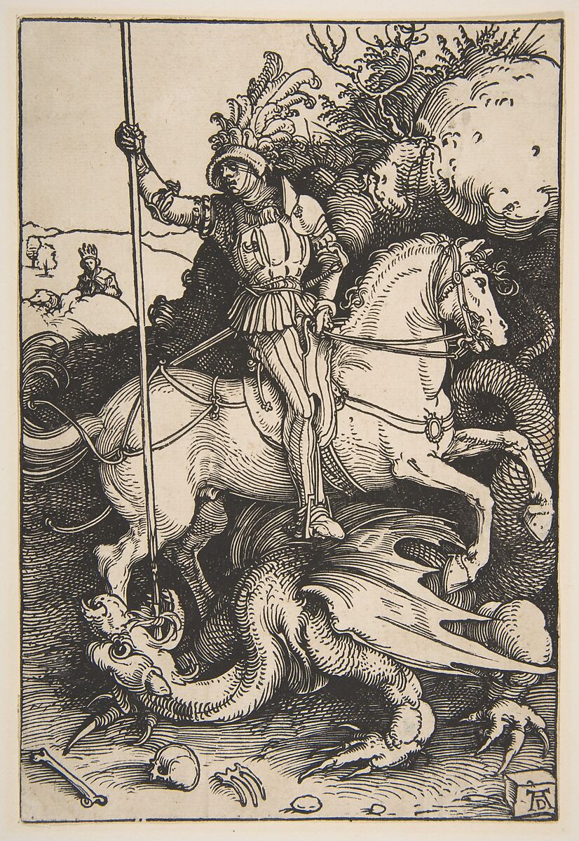 Saint George and the Dragon, Albrecht Dürer  German, Woodcut
