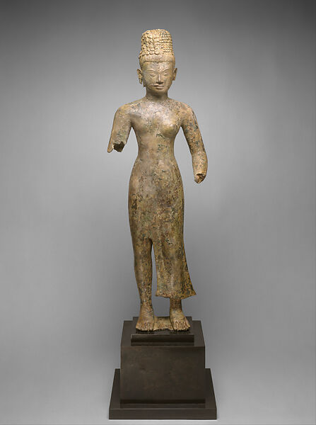 Ardhanarishvara (Composite of Shiva and Parvati), Bronze, Cambodia