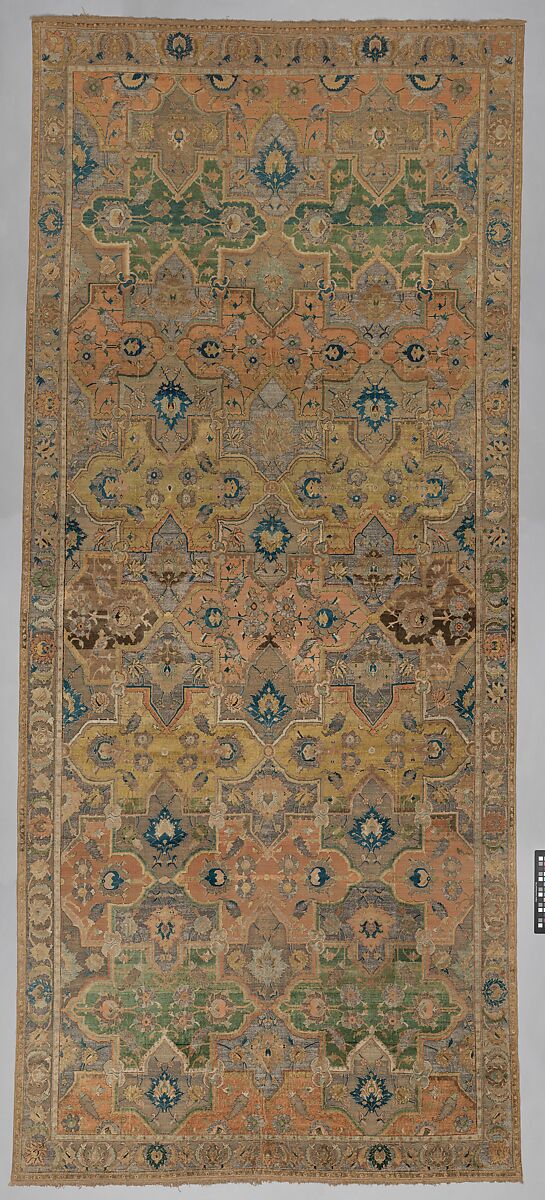 Polonaise Carpet, Cotton (warp and weft), silk (weft and pile), metal wrapped thread; asymmetrically knotted pile, brocaded