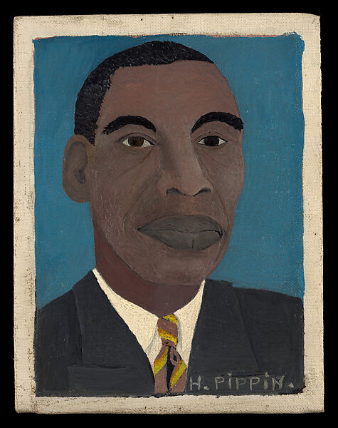 Self-Portrait II, Horace Pippin  American, Oil on canvas, adhered to cardboard