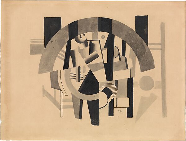 Study for "The Aviator", Fernand Léger  French, Brush and black ink and watercolor over graphite on paper