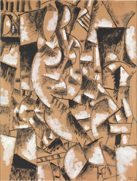 Composition (Study for "Nude Model in the Studio"), Fernand Léger  French, Oil paint, opaque watercolor, and ink over graphite on brown paper