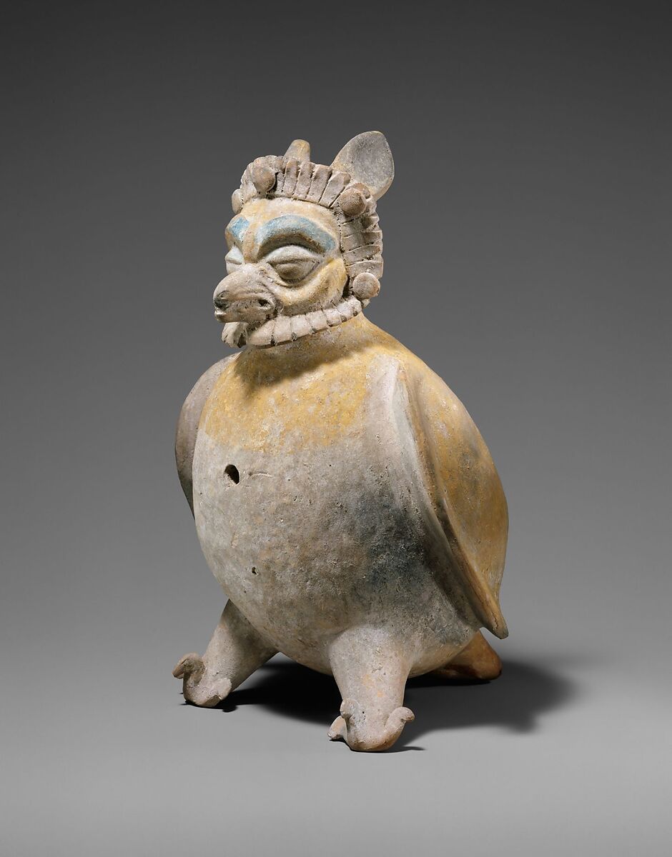 Double Whistle, Pottery, paint, Mayan