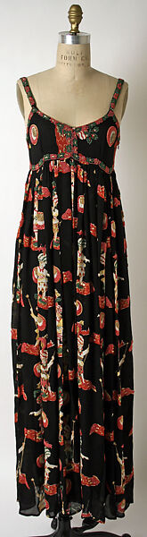 Ensemble, Todd Oldham  American, (a, b) silk; (c, d) silk, leather, glass, American