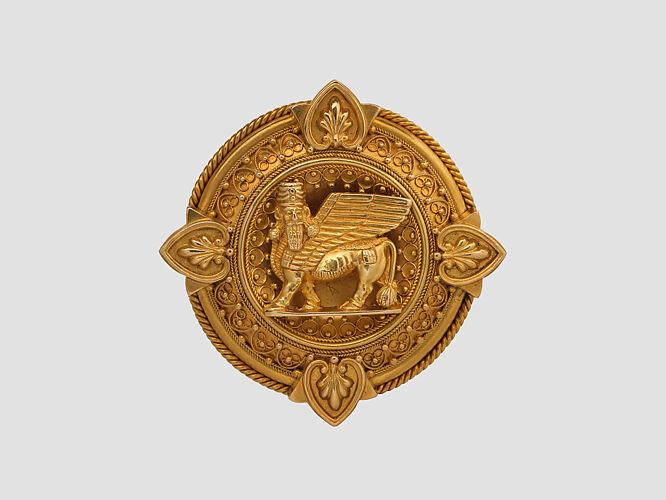 Brooch with Assyrian human-headed winged bull