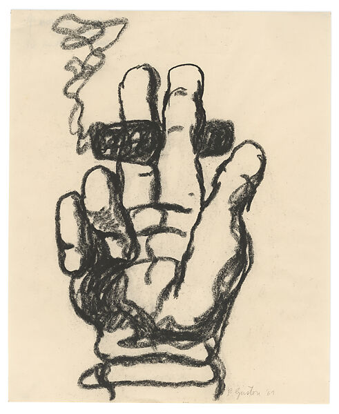 Smoke, Philip Guston  American, born Canada, Charcoal on paper