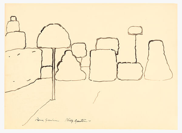Rome Garden, Philip Guston  American, born Canada, Ink on paper