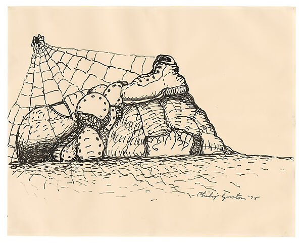 Web, Philip Guston  American, born Canada, Ink on paper