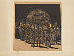 Triumphant soldiers, Chen Yanqiao  Chinese, Woodcut, China
