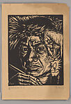 Self-portrait with Crown of Thorns, Chen Yanqiao  Chinese, Woodcut prints, China