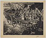 The Cart of Death, Francisco Dosamantes, Mexican  Mexican, Linocut