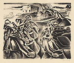 Miners of Ecuador, Galo Galecio  Ecuadorian, Lithograph