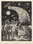 Sputnick, Xavier González Iñiguez  Mexican, Linocut