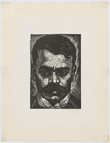 Emiliano Zapata, Francisco Mora  Mexican, Linocut
